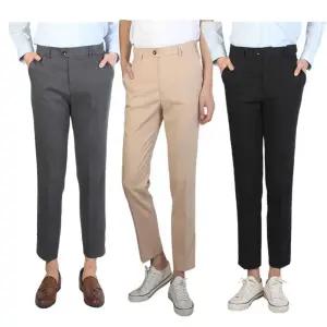 남성 히든밴드 무지 스판 9부슬랙스팬츠 AD2954 IQI2+4PxD