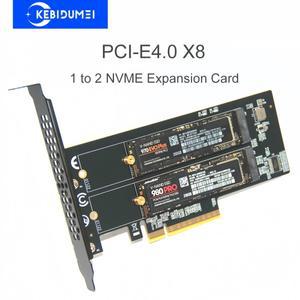 PCle4.0 X8 - 2xNVME M.2 확장 카드 SSD GEN4 PCIe 4.0 PC 메인보드 X1 X4 (2230 2242 2260 호환)