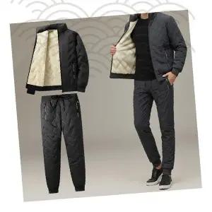 남녀공용 양털패딩 상하세트 두툼한 겨울 보온 기모 집업 조거팬츠 방한 홈웨어 실내복