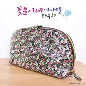 여행용 파우치 꽃분이네 가방 휴대용 지갑 꽃무늬 동전 여행 반달 에나멜 (WFKCQ5D)