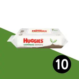 하기스 네이처메이드 생분해 물티슈 캡형 70매 10팩 아기 물티슈 친환경 (총700매)