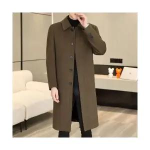 포뇨2 남성 울 코트 가을 겨 하프 캐주얼 슬림핏 방풍 기모 K31Z4I OPH4