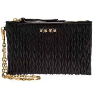 [미우미우]마테라쎄 나파 레더 파우치 블랙 32781946