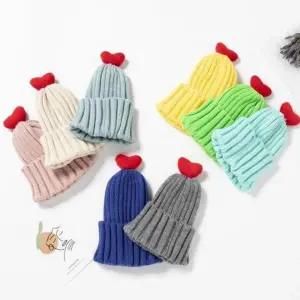 아동니트모자 겨울 하트뿅비니 니트 하트 비니 잡화 모자 유 겨울 아동 니트 유 아동 비니 겨울 모자