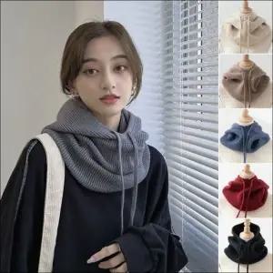 데일리 넥워머 여자 겨울 페이크후드 니트 바라클라바