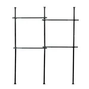 [하프클럽/]기둥형 천장부착 행거 블랙 옷걸이 공간절약 옷정리함