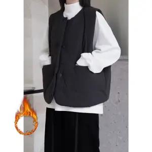 솔저스여성 빈티지 쇼트 민소매 나시 패딩 조끼 가을 겨울 빅사이즈 캐주얼 보온 OPH4