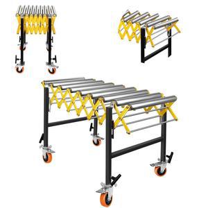 880파운드 확장 가능한 롤러 컨베이어, 길이 23.6''-52'', 높이 30''-50'', 스케이트 휠이 있는 조절 창고 공장 목공 플래너용 23'' 와이드 컨베이어 벨트