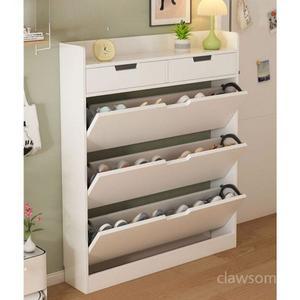 슬림 작은 미니 현관 캐비넷 단층 조립 화이트 50cm 좁은 간이 웜 신발장 틈새 직접