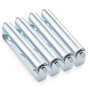 엘조이 4팩 10인치 길이의 롤러 및 브래킷 세트, 직경 1.5인치, 무거운 물체 운반용 아연 도금 강철 컨베이어 롤러, 카누, 카약, 목공