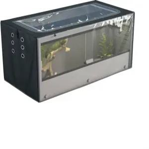 파충류 인클로저 커버 용기 단열 통풍구 및 플리스 단열층 포함 검은색커버 전용