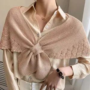 케이프 니트 숏 어깨숄(핑크) 여자숄 간절기 레이어드 생활용품 가정용품 생필품