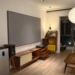 초대형 스크린 빔프로젝터 접이식 홈시어터 차박 150인치