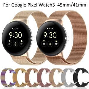 Google Pixel Watch 3 41mm / 손목 밴드 팔찌 Correa용 자석 스테인레스 스틸 스트랩