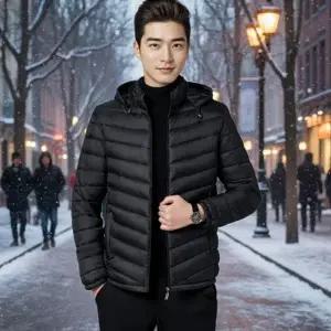 겨울 남자 숏 경량패딩 푸퍼 후드 점퍼 작업복 단체복 빅사이즈 남자 커플 깔깔이패딩 얇은패딩 경량패딩