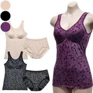 패션] 꽃무늬 나염 몰드 브라런닝 팬티세트 속치마 런닝 언더