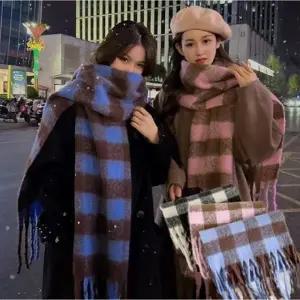 (색상 게시물 오류로 이 링크로 주문 가능합니다 - https do)당일 겨울 투톤 체크 도톰 빅 사이즈 대왕 롱