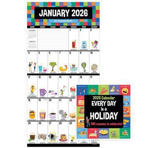 TF 출판 2026 매일의 휴일 미니 캘린더 - 예약/일정을 위한 월간 그리드 수직 스몰 월 w / 가정 및 사무실 조직을 매트 페이퍼 7x7in