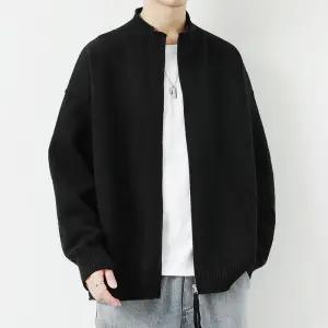 남사친 니트 캐주얼 기모 솔리드 긴팔 카디건 스웨터 도톰 눅눅 추동 차이나 패피4