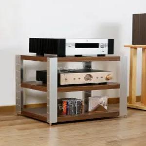 원목 오디오랙 앰프 2단 체리우드 진열대 받침대 스피커 거치대