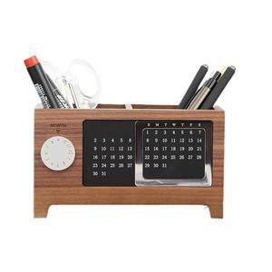 원목 탁상용 만년 달력 DIY 귀여운 인테리어소품 만년형 스피닝 우드달력 호두나무