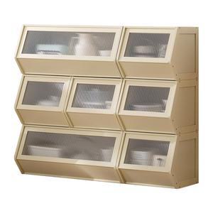 다층 주방정리수납장 먼지차단 거실 A 반투명도어_ 35cm 홈카페 식재료 선반 화이트