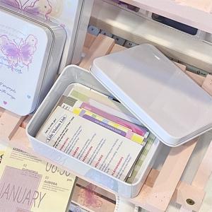 메탈 직사각 빈 주석 상자 InsIdol Photocards 홀더  스티커 학교 문구