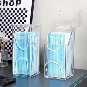 페이스 마스크 디스펜서 아크릴 보관함 일회용 커버가  정리함 위생 스테이션 탁상용 홀더