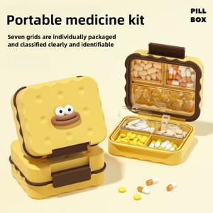 휴대용 7 그리드 알약 상자 방수 여행용 의학 정리함 뚜껑이  미니 보석 케이스 일상 사용용 컴세트트 Vaca