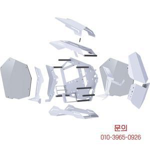 JONSBO MOD-3 특수 모양의 컴퓨터 케이스 모든 알루미늄 강화 유리 E-스포츠 메카 테마 섀시 E-ATX 마더보