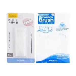 대량 패키지 치간칫솔 여행용 170개 담긴 세트 치실케이스 리필용