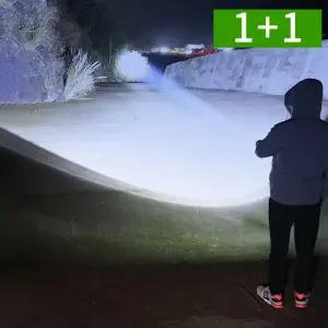 [1개+1개] 미니 손전등 후레쉬 LED 충전식 배터리내장 생활방수 자석내장 4단계밝기조절 C타입충전식 랜턴