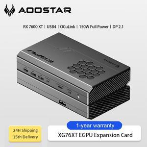 Aoostar XG76XT 외부 GPU Dock RX7600XT 데스크탑 그래픽 카드 USB4/OCuLink 듀얼 인터페이스 150W 노트북/