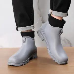 [신세계라이브쇼핑][옷자락] 남자 겨울 방한 미끄럼방지 캐주얼 발목 레인부츠