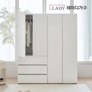 레이디가구 빈트 베이직 수납 시스템 옷장 1600 C세트 (800 이불장 (2단 행거 옷장) +