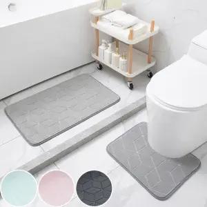 2종set 화장실 주방 욕실 변기 현관 발매트 판매트 극세사 북유럽 푹신한 쿠션판 발판