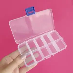 약통 악세사리 보관함 10칸 투명 플라스틱 수납 케이스 미니  휴대용