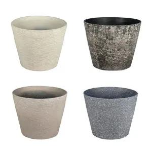 피클레온 스톤 스타일 원형 화분 (대) 36x29cm꽃집 분배 인테리어 정원 원예 베란다 디자인 심플한 무지 플