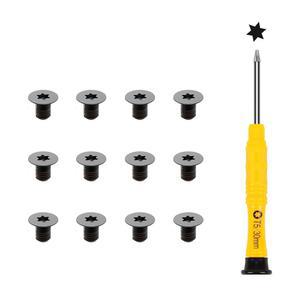 Dell XPS 13 9300 9370 9380, 15 9500 9550 9560 9570 및 Precision M5510 5520용 12PCS M2x3mm Torx T5 교체용 하부 케이스 커버 나사, 드라이버가 있는 블레이드 노트북, 블랙