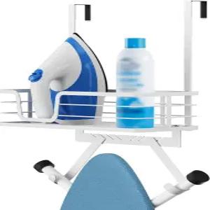 도어 다림질 보드 홀더 위의 KES 수납 선반 Y와 T 모양의 정리함 걸이 흰색 HIR501AWH 38 1개에 적합