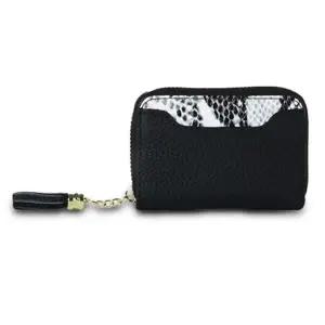 카드지갑 컬러 미니 가죽 지퍼 선물 케이스 블랙 (WFKDXYO)