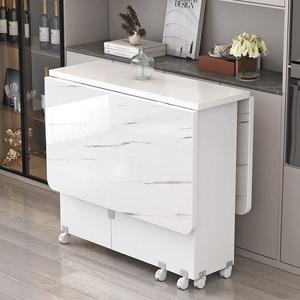 심플 원형 접이식 식탁 소형 가정용 이동식 풀리 직사각 다용도