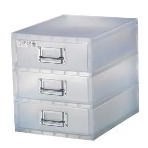 3단 서랍형 수납함 중형 플라스틱 서식 사무실 다용도 정리함 생활 손잡이 서장 사무용 미니책상 플라스틱