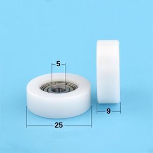호환 20pcs/100pcs 플라스틱 코팅 베어링 5x25x9mm 625ZZ POM 풀리 플랫 휠 롤러