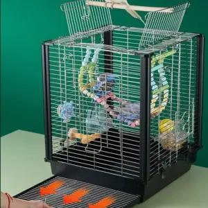 앵무새장 대형 47Cm 놀이터 블랙 앵무새 스테인