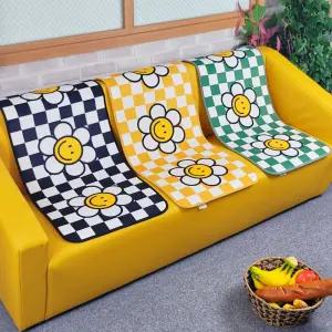 프리미엄 국산 극세사 스마일꽃 롱 발매트 1p 현관 게사욕실 미끄럼방지 주방 화장실 타원