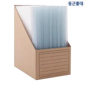 신생 둥근 쫄대 화일 100매입 투명둥근쫄대일 둥근쫄대파일 폴대 문서보관케이스 정리 문서일 사무용 사일