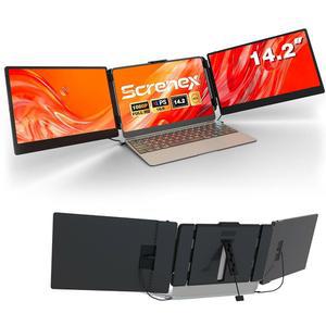 노트북 스크린 익스텐더 트리플 모니터, 14.2인치 휴대용 멀티 모니터 FHD 1080P IPS 울트라씬, HDMI /USB-A /Type-C 및 플러그 앤 플레이, 13~17인치 노트북에 적합, 윈도우 /맥OS /안드로이드 /스위치와 호환