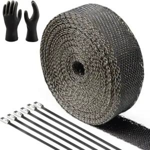 모터사이클 히트 쉴드 테이프 14개의 스테인리스 타이와 장갑이 있는 트윌 직조용 CARI 2인치 x 50인치