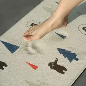 도톰한 고밀도 14T 양면 PVC 국산 주방매트 75x45 소발 욕실 현관 대형 씽크대 푹신한 부엌 매트 쿠션